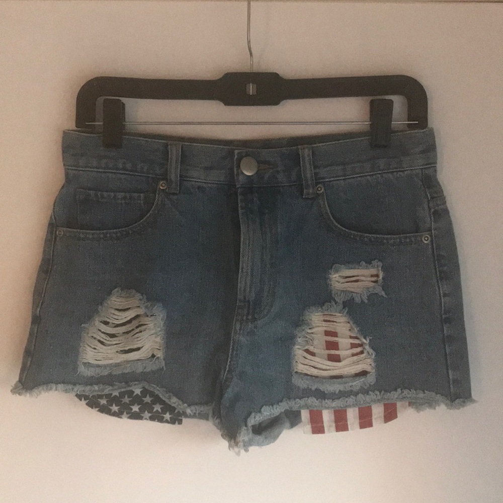 High Waisted Stars & Stripes Shorts